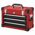 Caja de herramientas 50 cm de acero roja con 3 cajones portátil