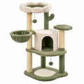 Árbol rascador para gatos 50 x 50 x 120 cm verde y crema con sisal y felpa - torre de juego